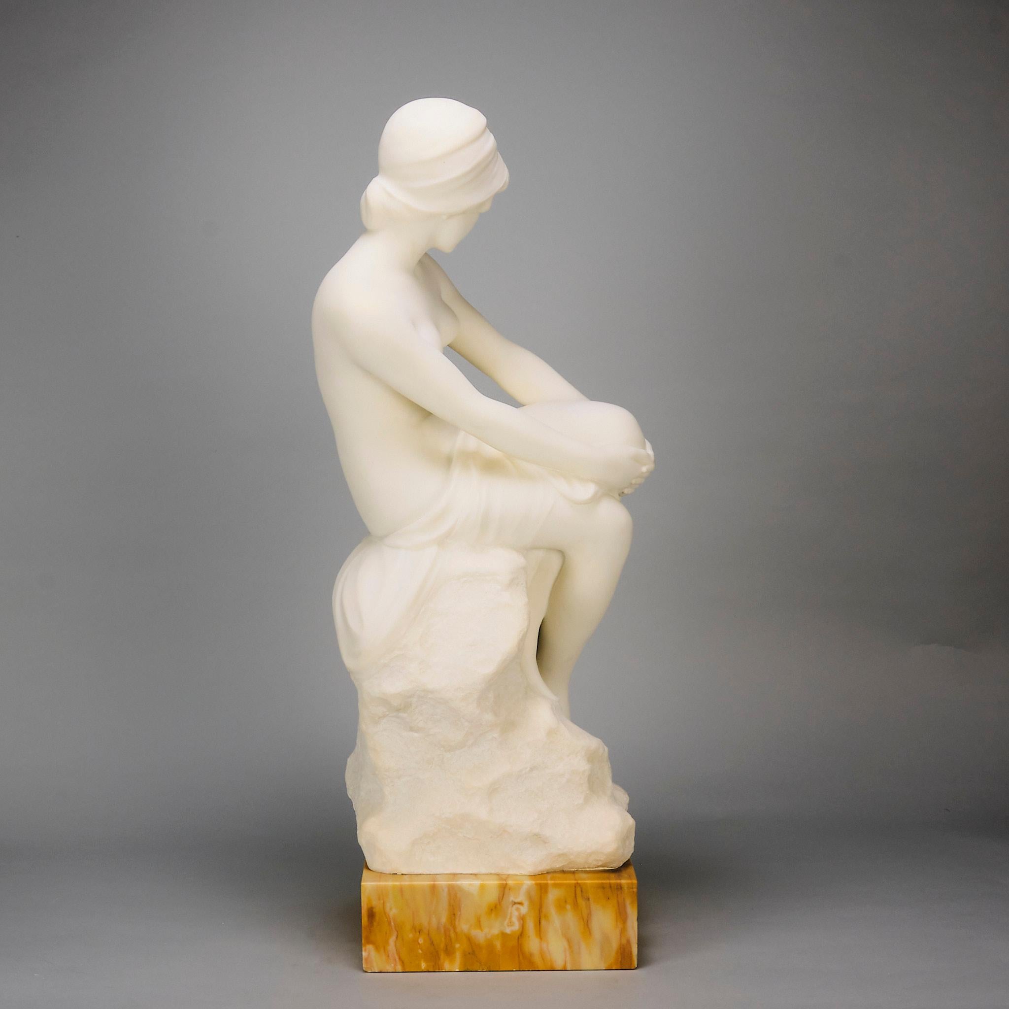 Scultura in marmo Art Nouveau della fine del XIX secolo 