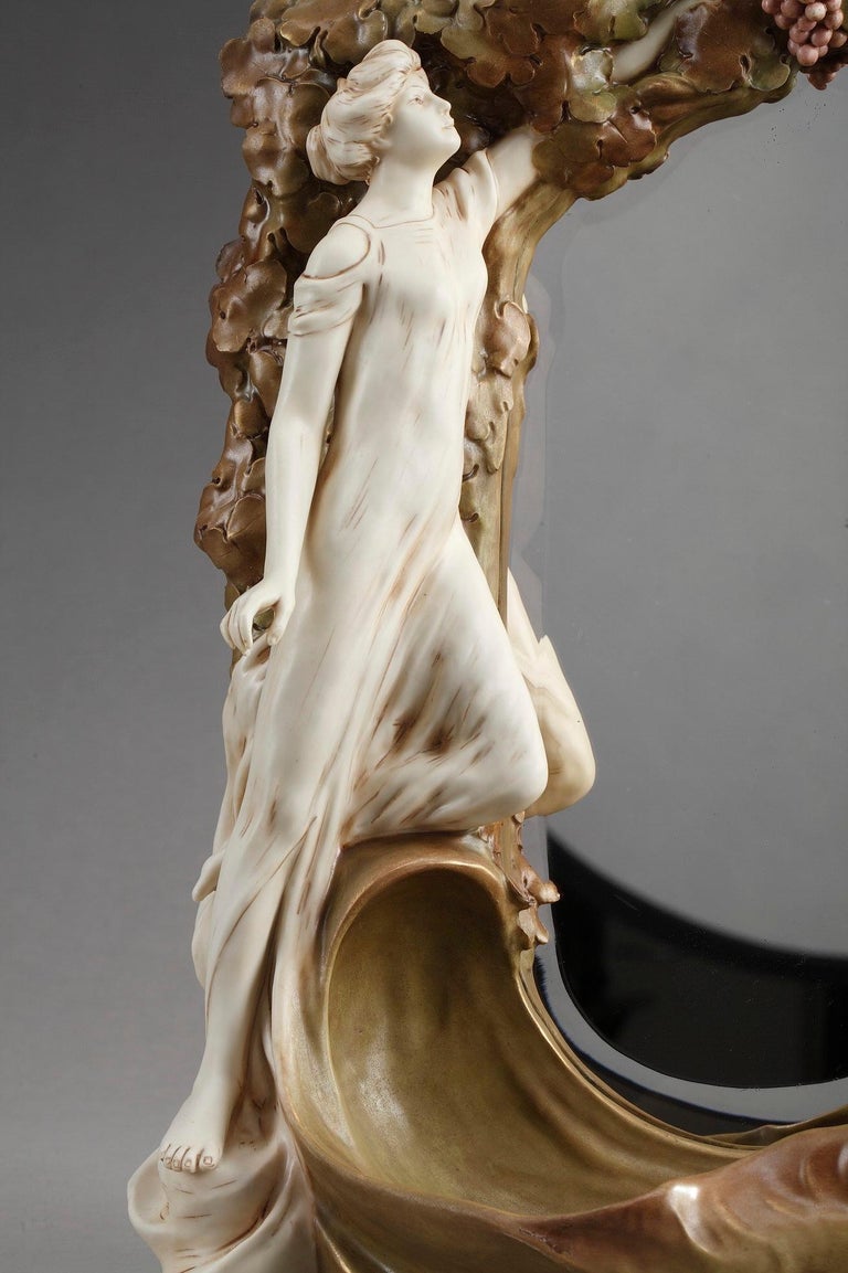 Late 19th Century Art Nouveau Mirror by Royal Dux Bohemia For Sale at 1stdibs