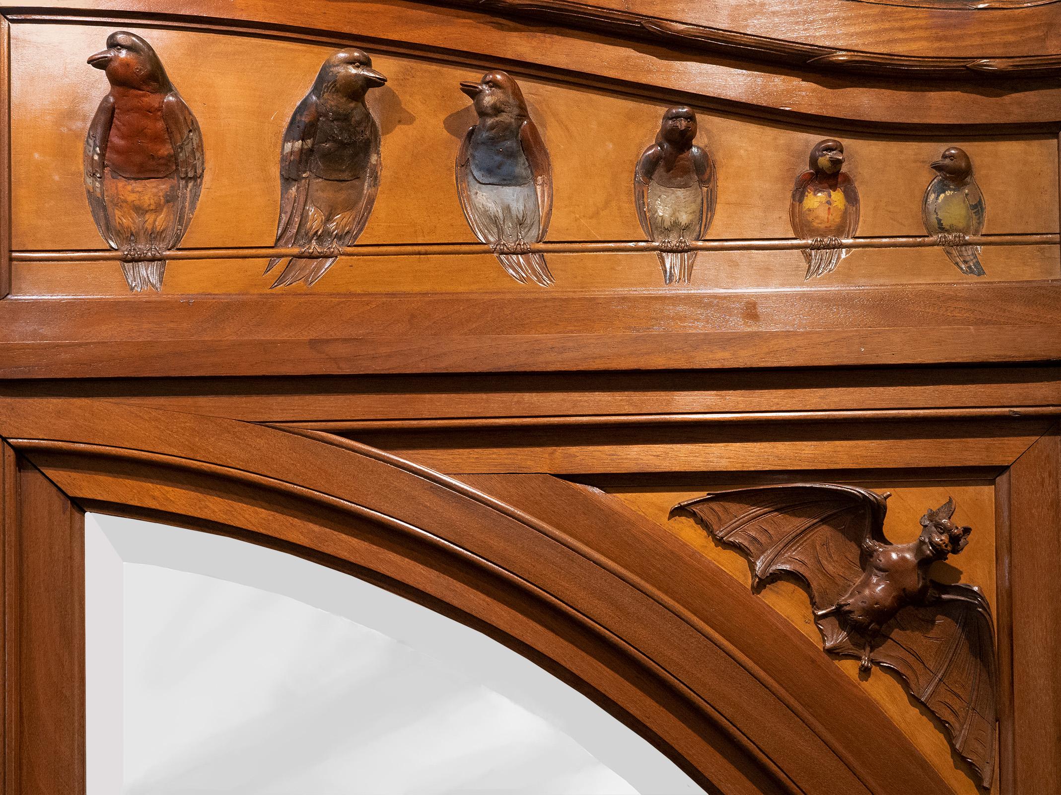 Late 19th Century Art Nouveau Owl & Birds Bedroom Suite 1