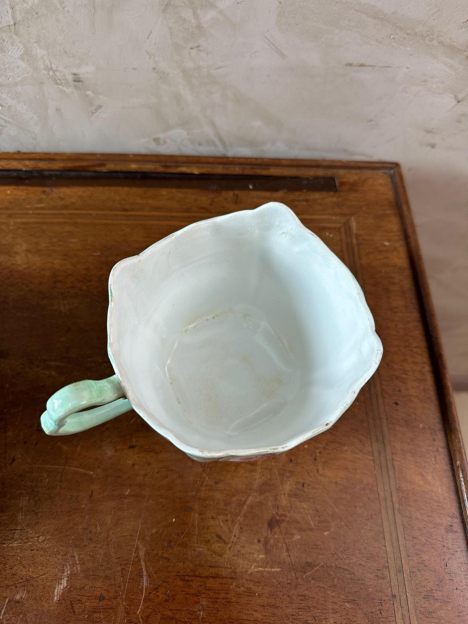 Late 19th century Art Nouveau Pair of Earthenware Tea Cups, 1900s For Sale 8