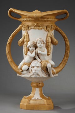Vasi in stile Art Nouveau Royal Dux Bohemia della fine del XIX secolo