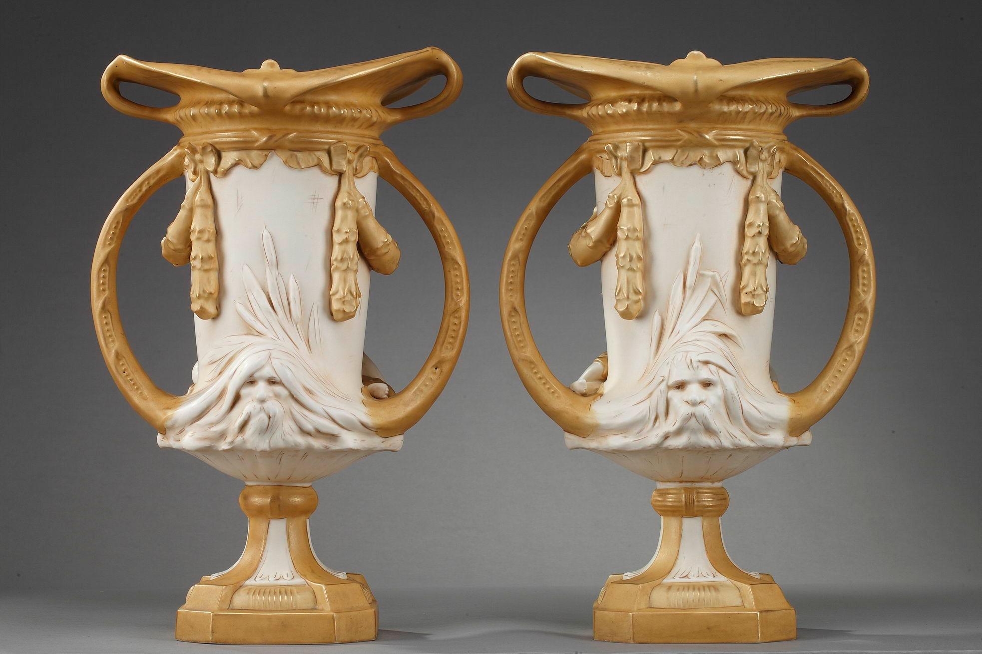 Late 19th Century Art Nouveau Royal Dux Bohemia Vases 4