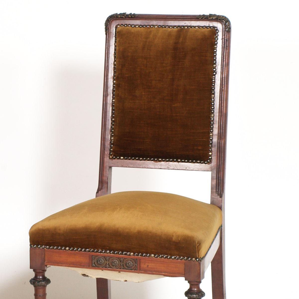 Italian Late 19th Century Art Nouveau Side Chairs, Eugenio Quarti attributed For Sale 4