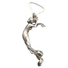 Late 19th-Century Art Nouveau Silver Pendant