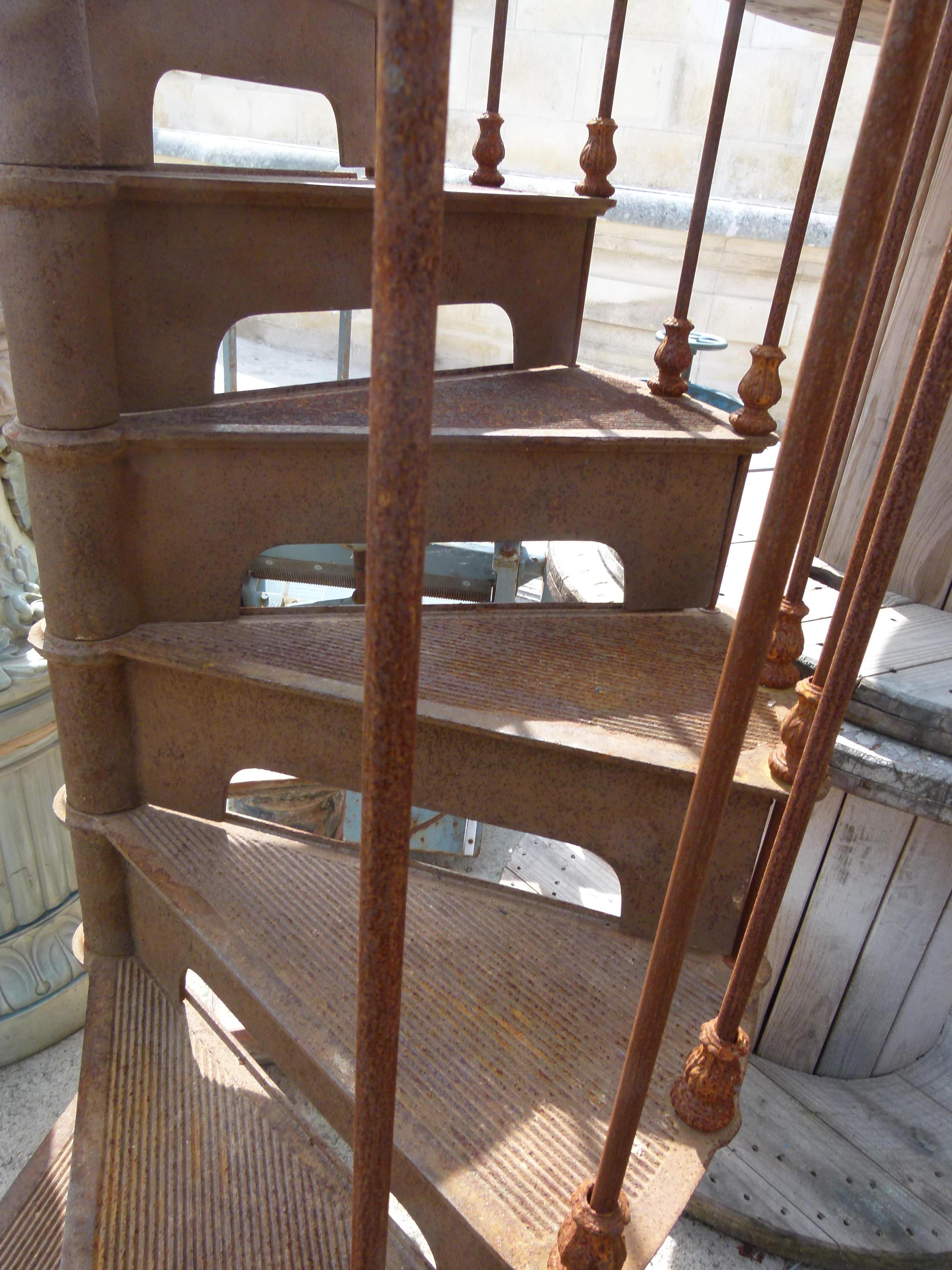Spanish Late 19th Century Art Nouveau Style Cast Iron Spiral Staircase from Spain