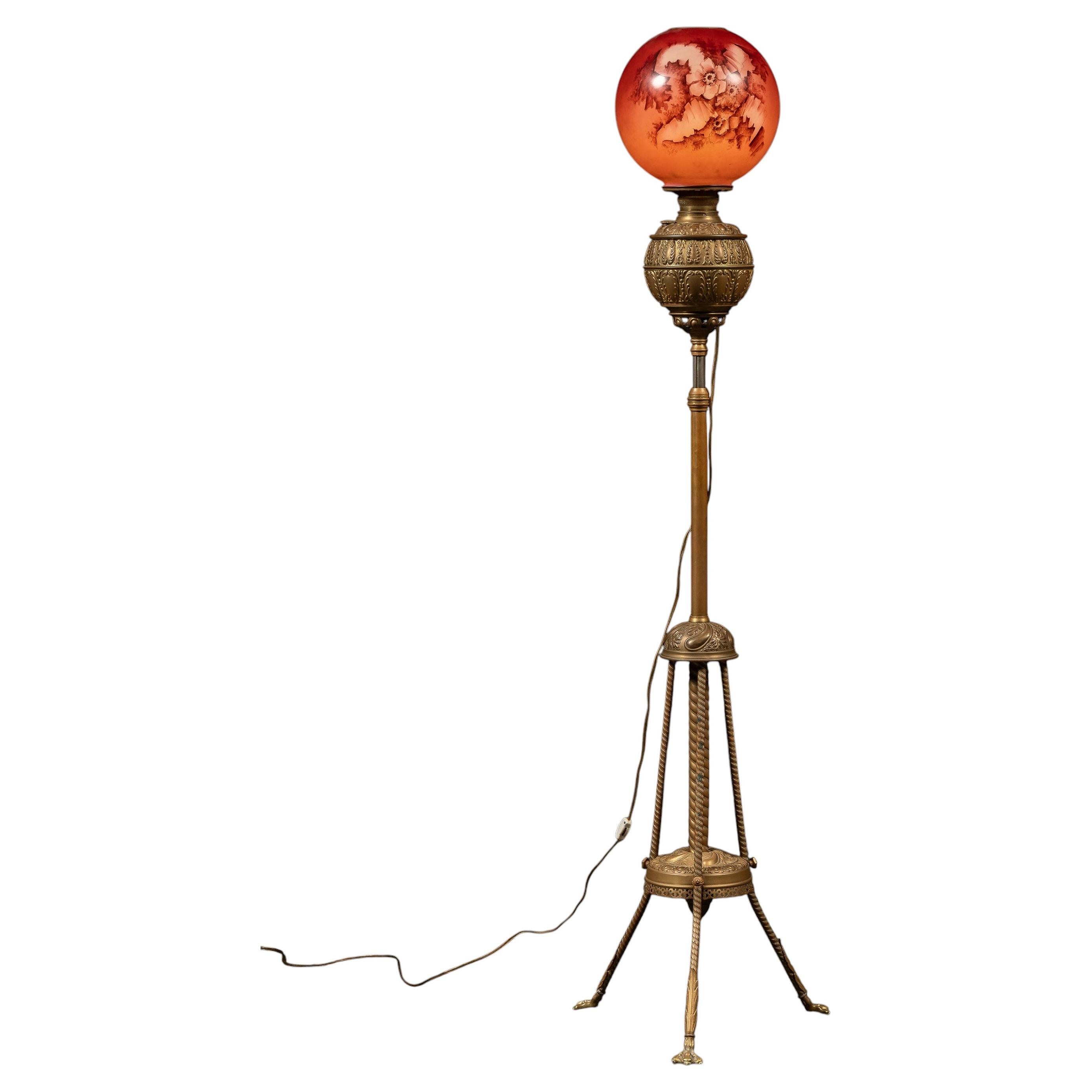 Lampada da terra in stile Art Nouveau della fine del XIX secolo