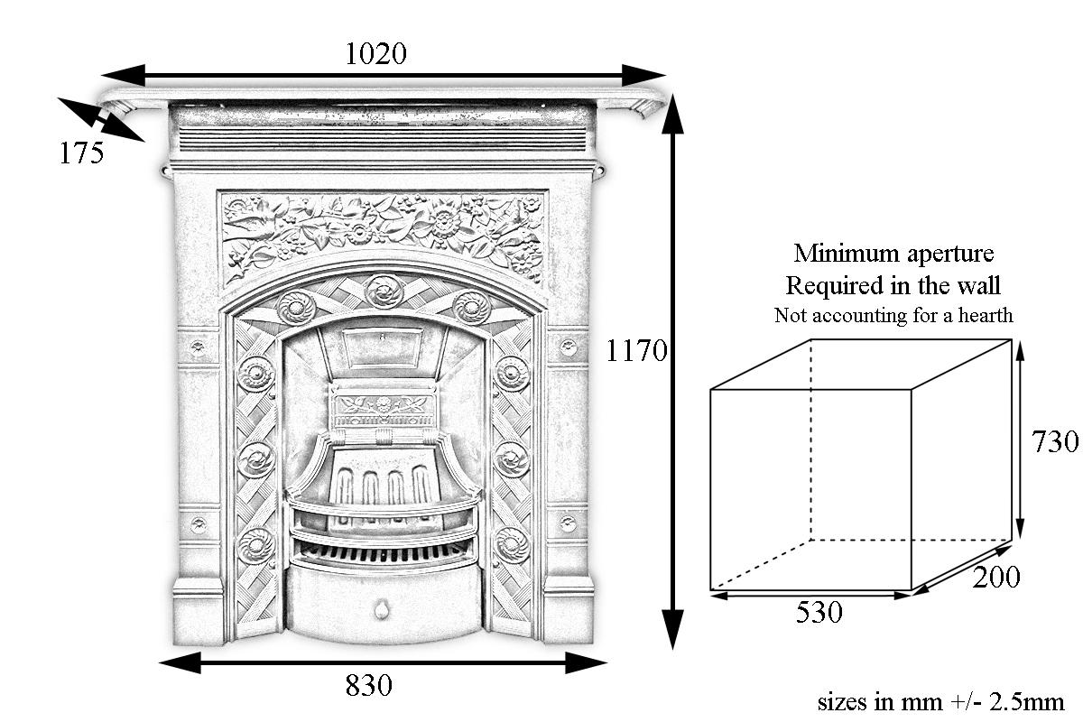 cast iron fireplace in bedroom