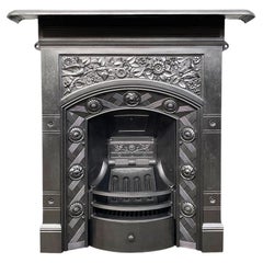 Late 19th Century Arts and Craft Cast Iron Bedroom Fireplace