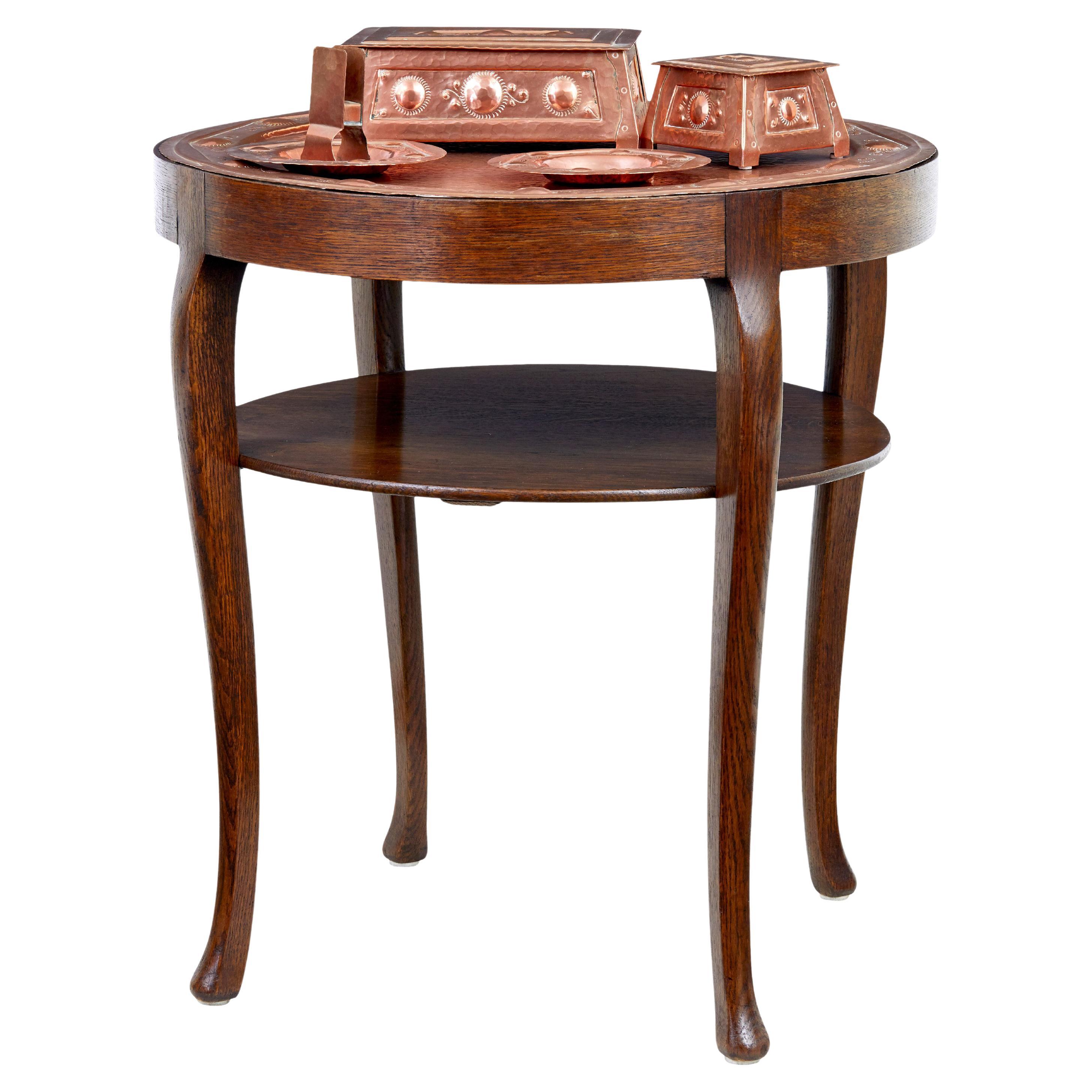 Late 19th Century arts and crafts copper tray table For Sale