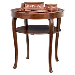 Table à plateau en cuivre de la fin du 19e siècle, de style Arts and Crafts