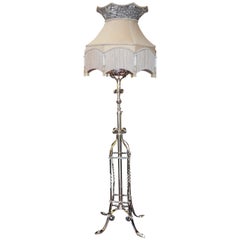 Late 19th Century Arts & Crafts Copper and Brass Adjustable Standard Lamp