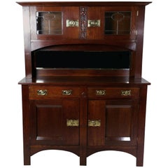 Late 19th Century Arts & Crafts Oak Mirror Backed Sideboard