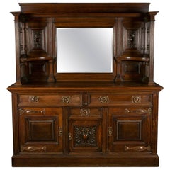 Late 19th Century Arts & Crafts Solid Oak Sideboard with Liberty Styling