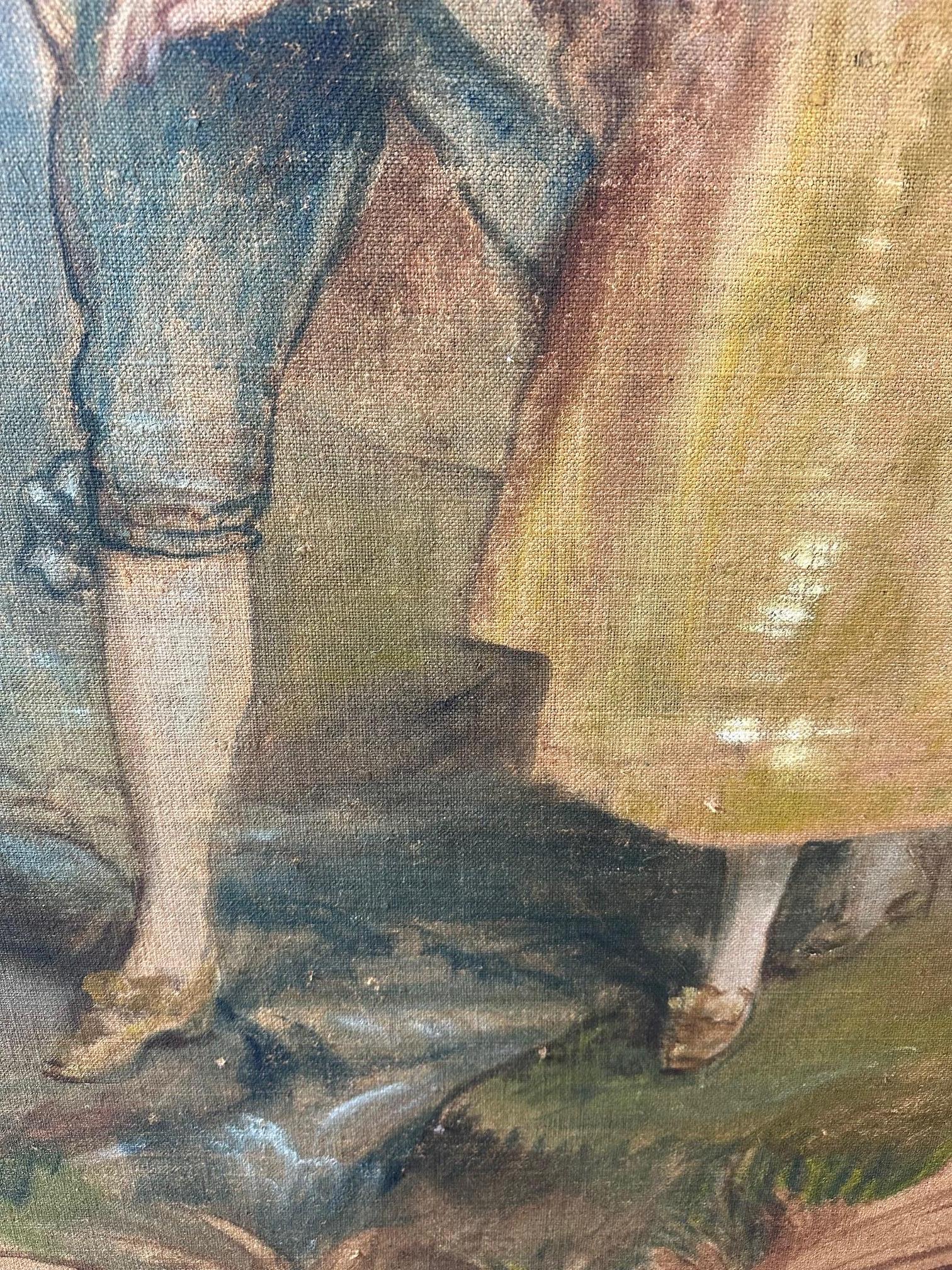 Fin du XIXe siècle Attribué à Theodore Levigne Huile sur toile, 1890s en vente 4