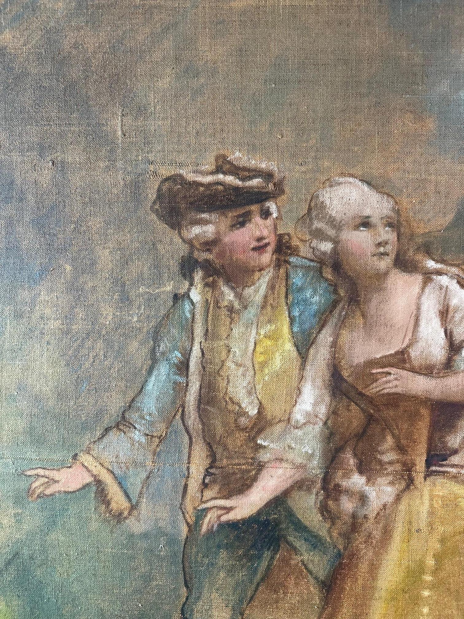 Fin du XIXe siècle Attribué à Theodore Levigne Huile sur toile, 1890s en vente 5