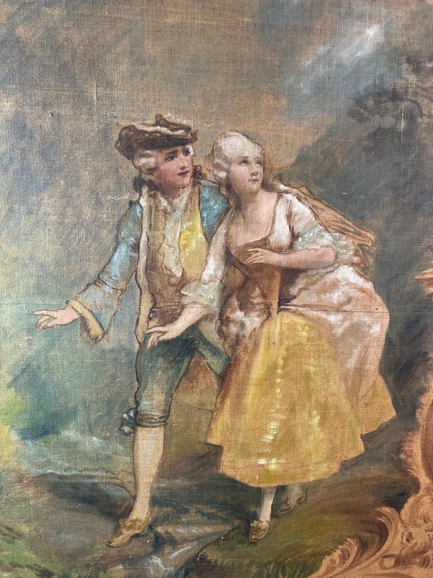 Fin du XIXe siècle Attribué à Theodore Levigne Huile sur toile, 1890s Bon état - En vente à LEGNY, FR
