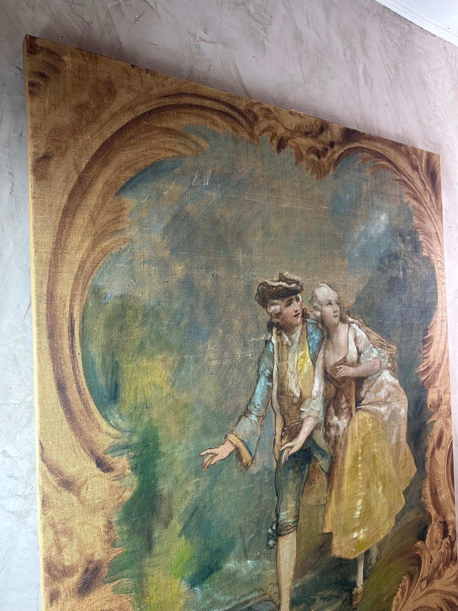 Fin du XIXe siècle Attribué à Theodore Levigne Huile sur toile, 1890s en vente 3