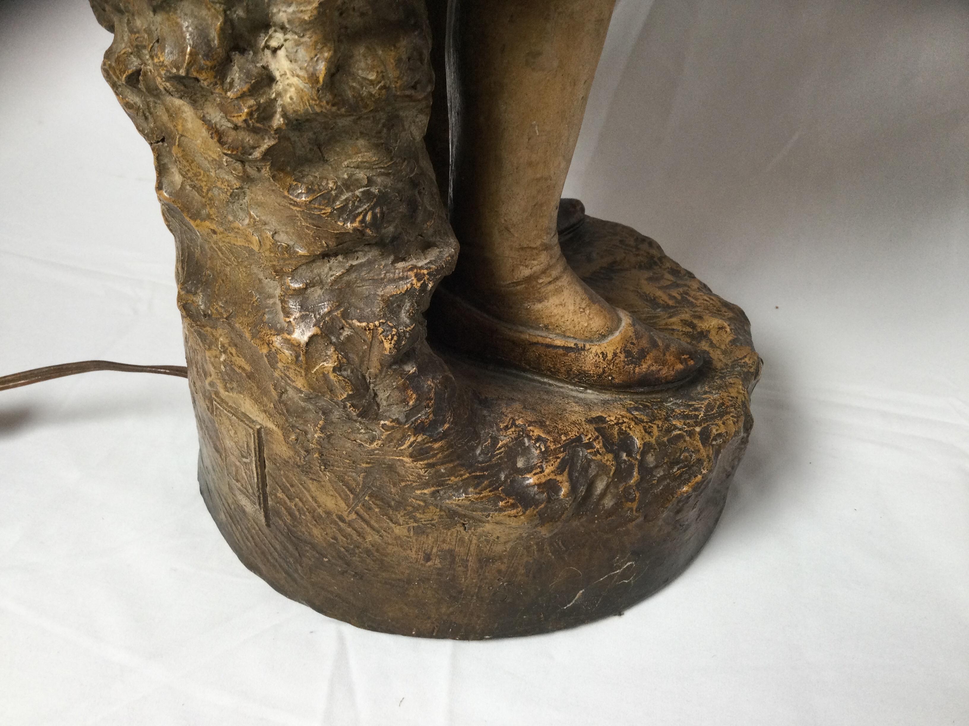 Late 19th Century Austrian Goldscheider Figure  Lamp 8