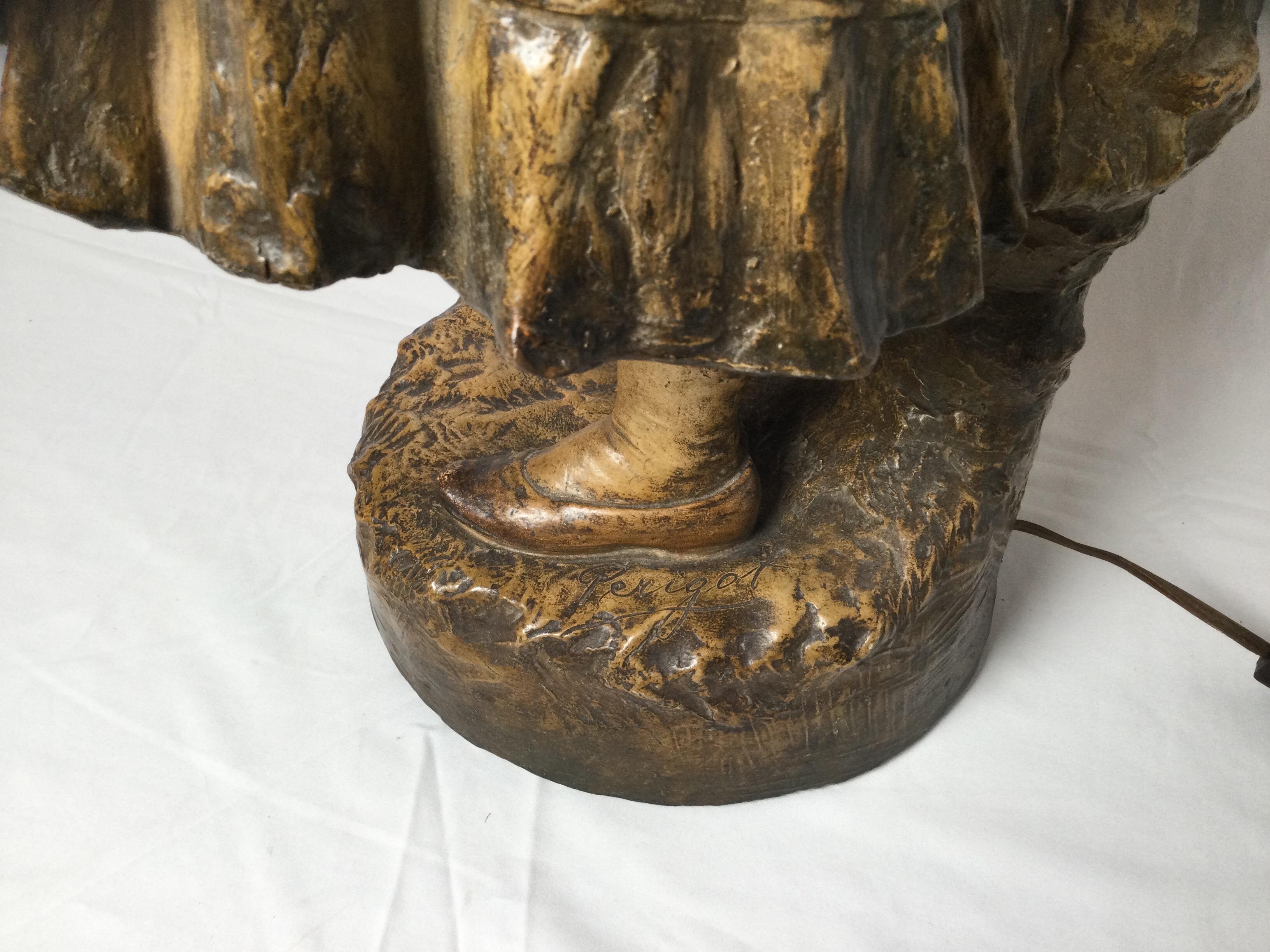 Late 19th Century Austrian Goldscheider Figure  Lamp 2