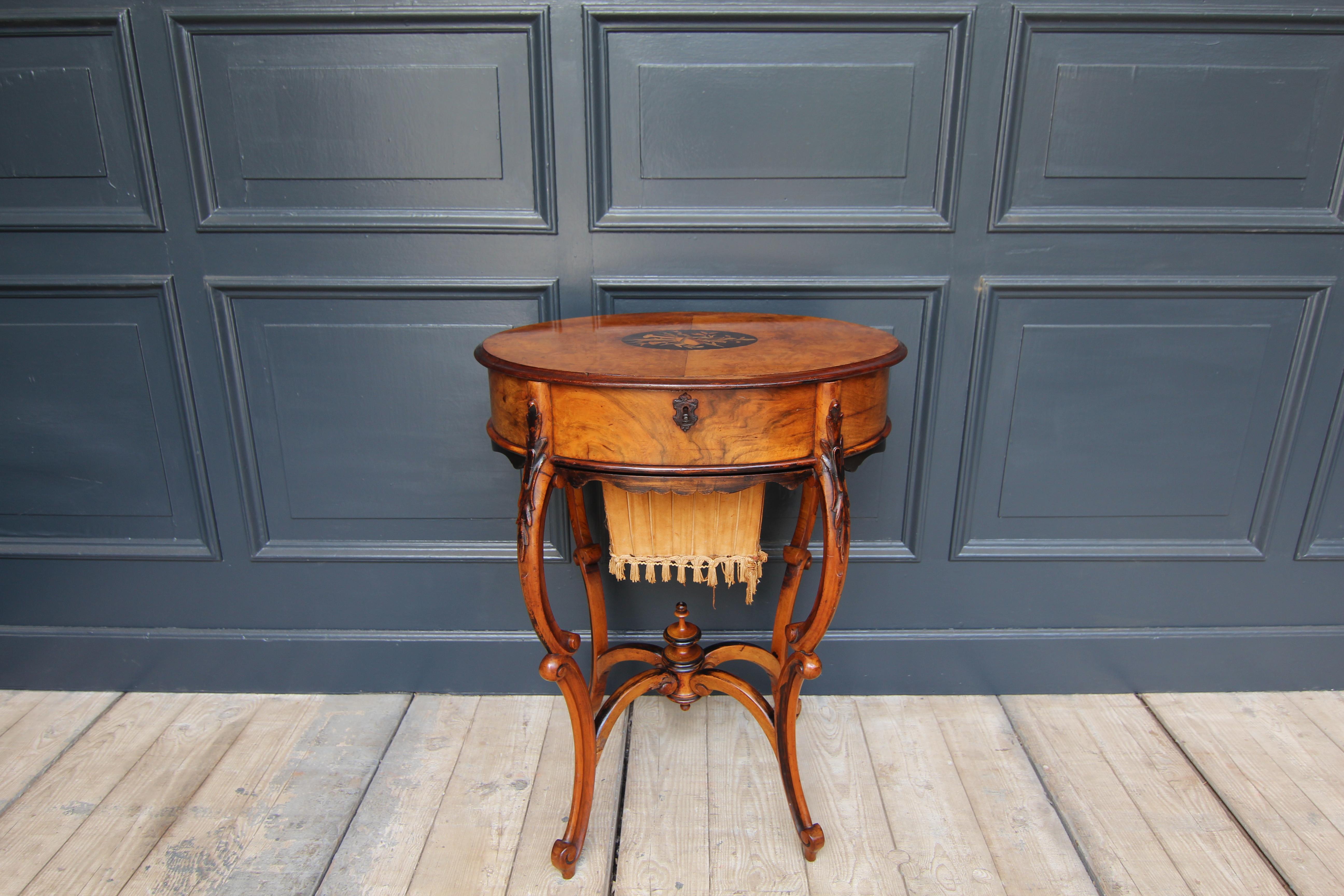 Ebonized Late 19th Century Austrian Sewing Table For Sale