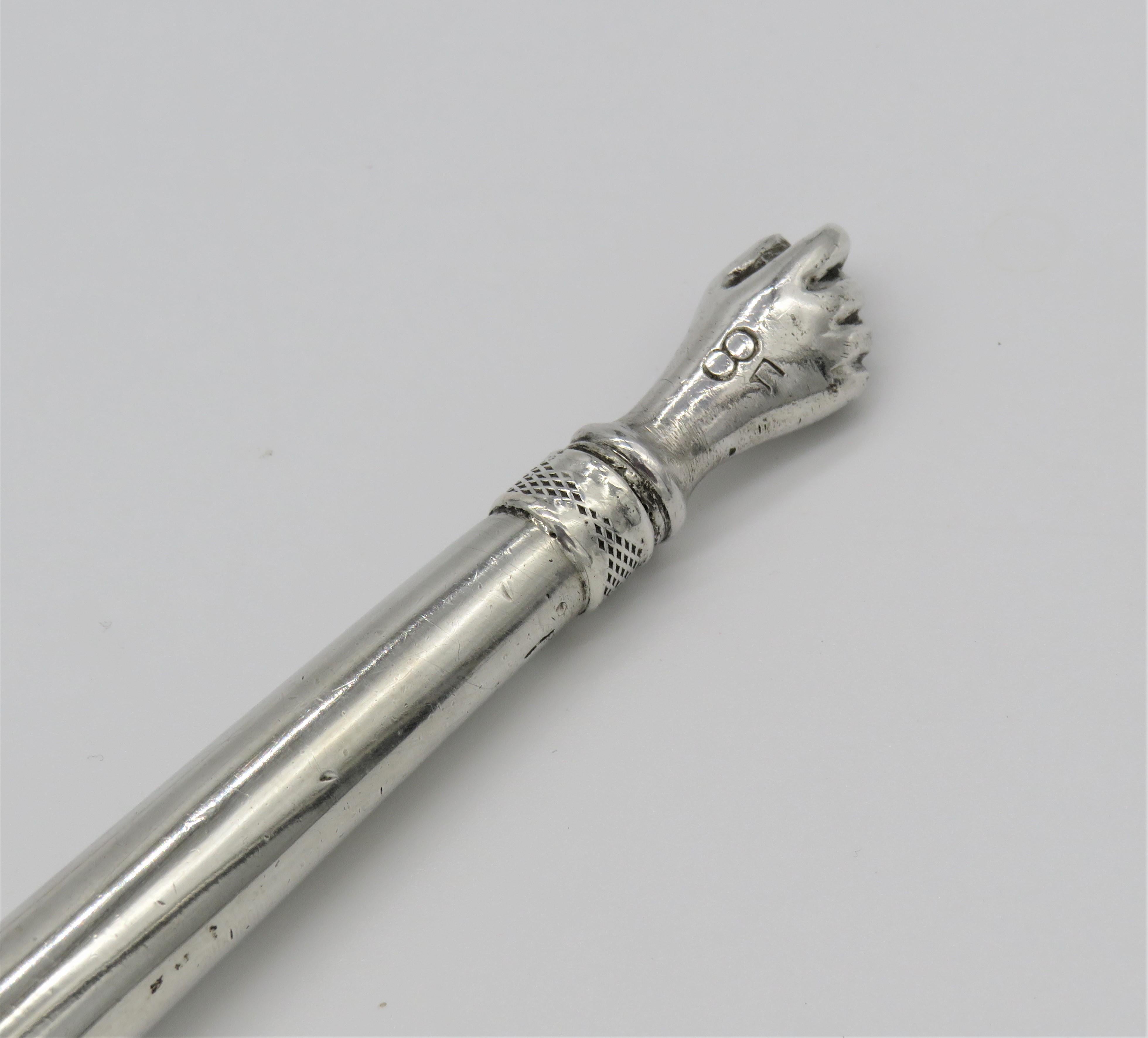 Late 19th Century Austrian Silver Torah Pointer In Excellent Condition For Sale In New York, NY