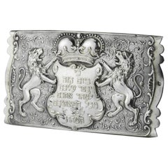 Antique Late 19th Century Austro-Hungarian Silver Yom Kippur Belt Buckle