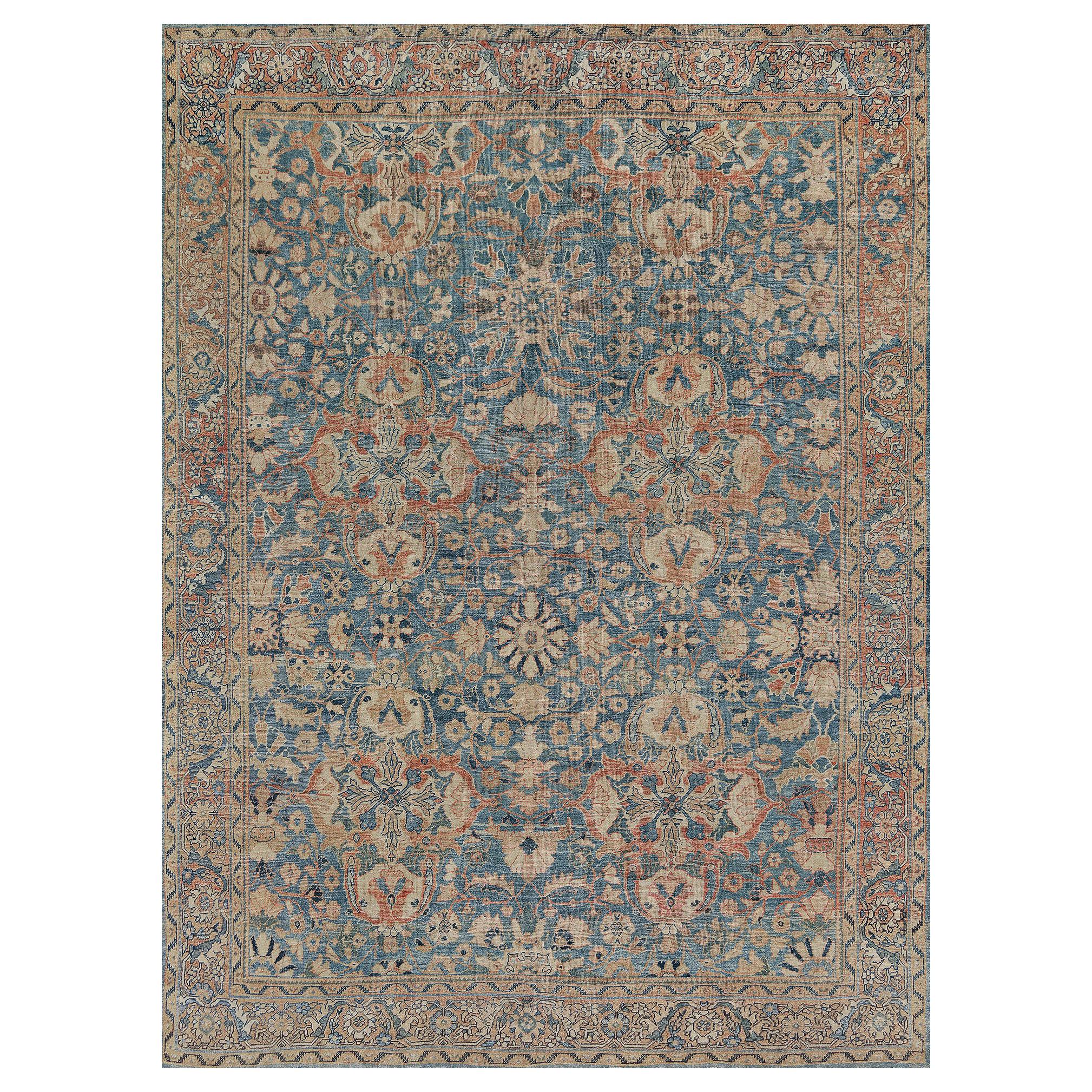 Late 19th Century Authentic Handwoven Persian Sultanabad Wool Rug For Sale