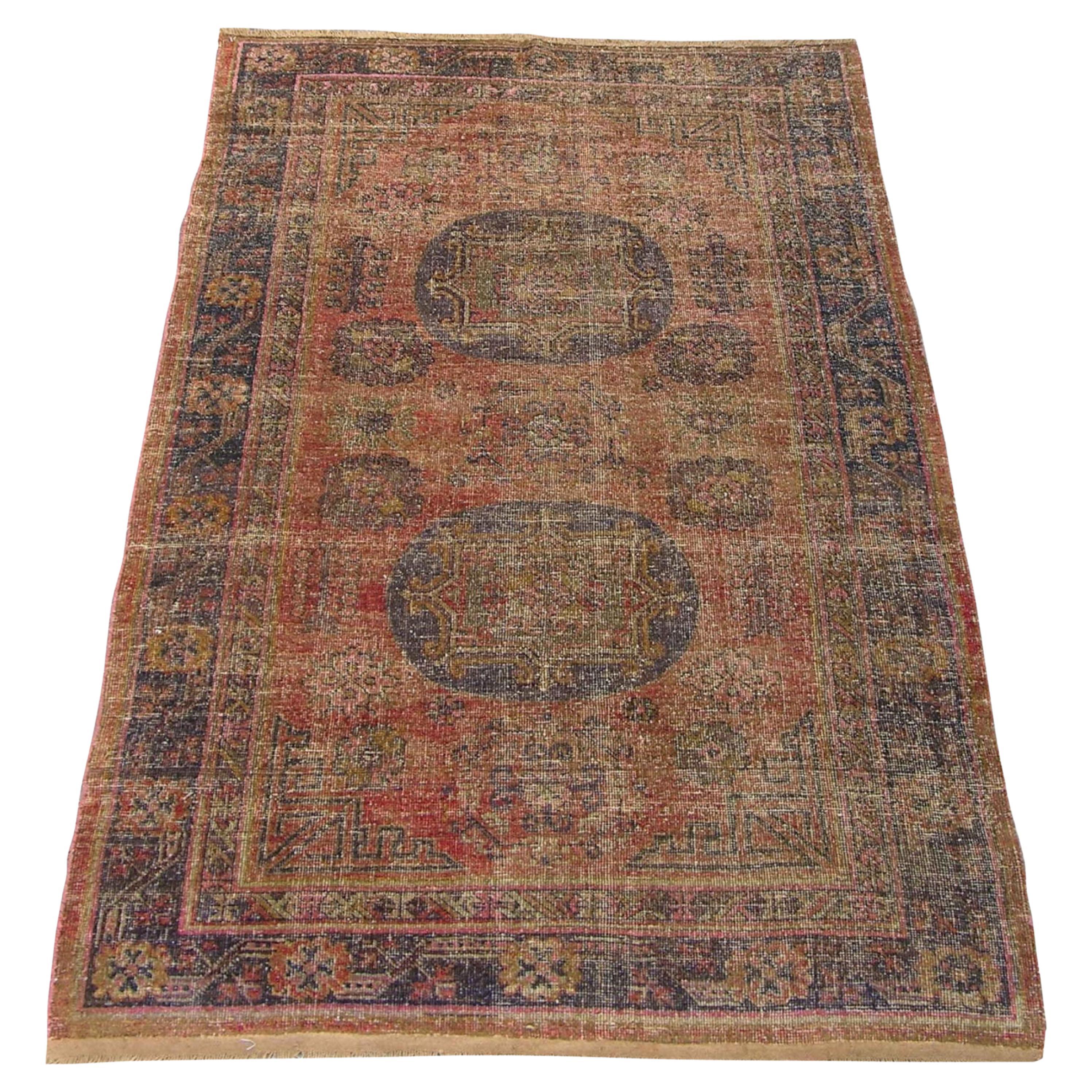 Authentischer Khotan-Samarkand-Teppich aus dem späten 19. im Angebot
