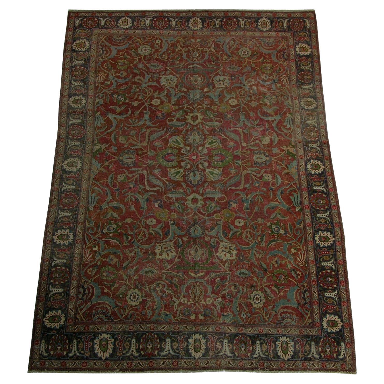 late-19th Century Authentic Tribal Persian Tabriz Carpet