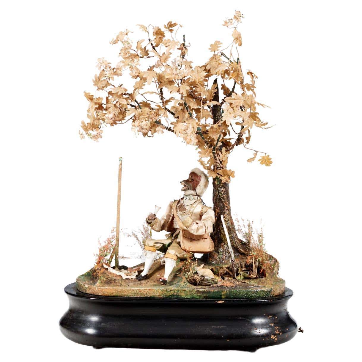 Late 19th Century Automaton of a Monkey under Glass Dome For Sale at ...