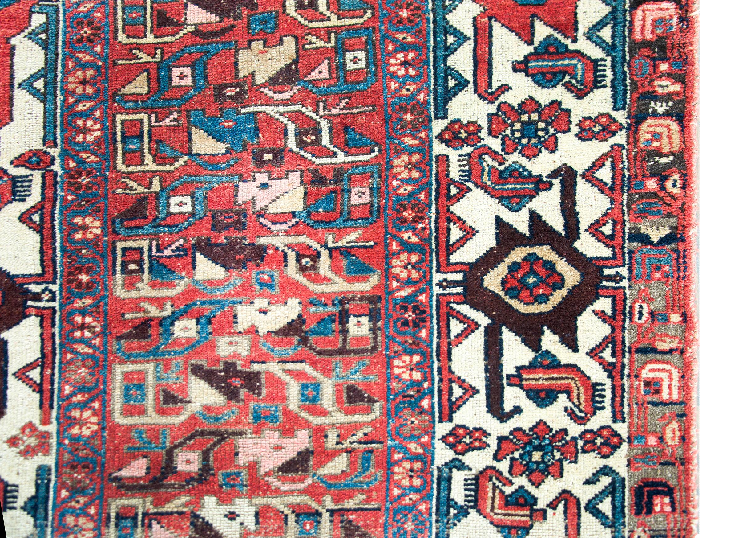 Hand-Knotted Late 19th Century Azari Runner For Sale