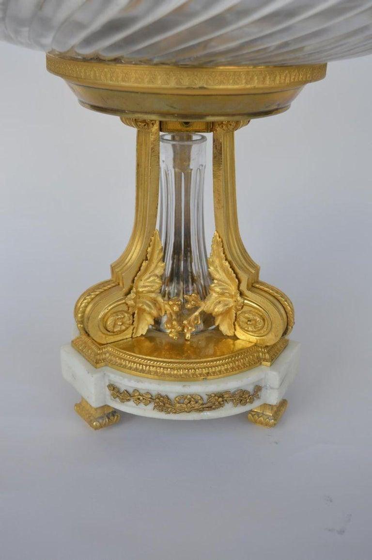 Late 19th Century Baccarat D'ore Bronze and Glass Center Piece For Sale 1
