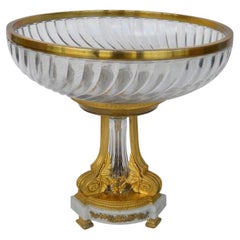 Late 19th Century Baccarat D'ore Bronze and Glass Center Piece