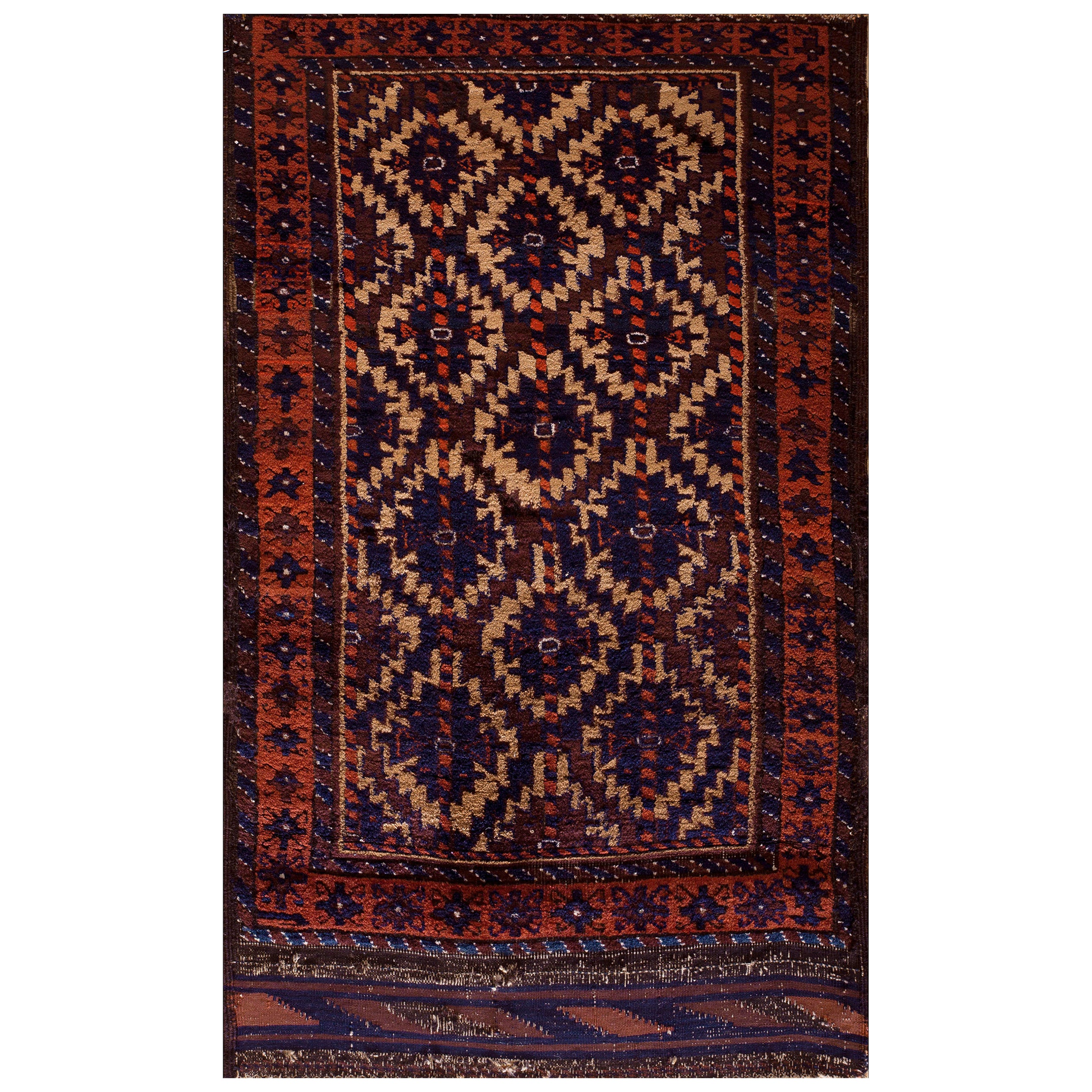 Tappeto Baluch della fine del XIX secolo ( 2'7" x 4' 1" - 78 x 124 cm )