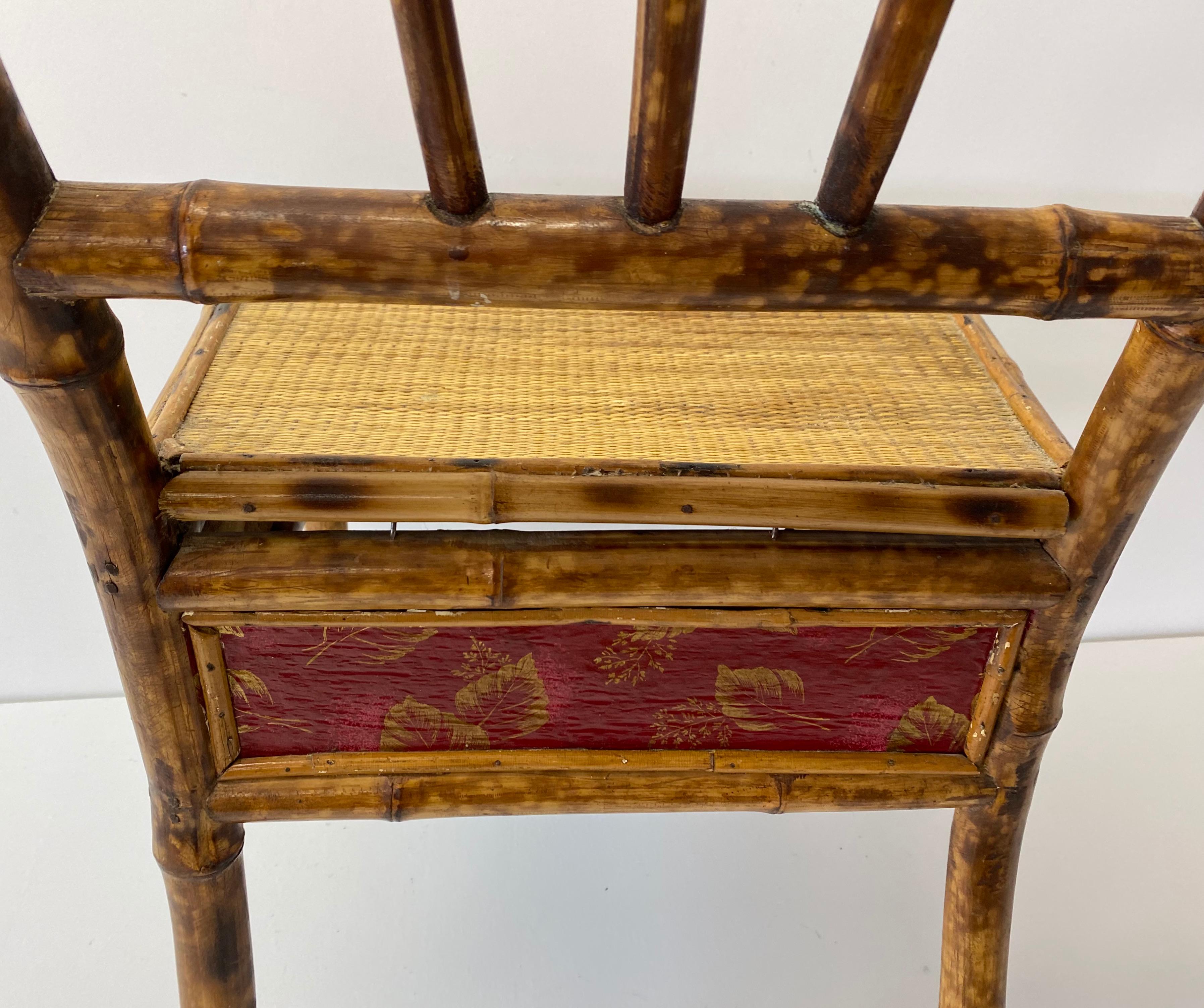Late 19th Century Bamboo & Cane Victorian Bedroom Chair, C.1890 In Good Condition For Sale In San Francisco, CA