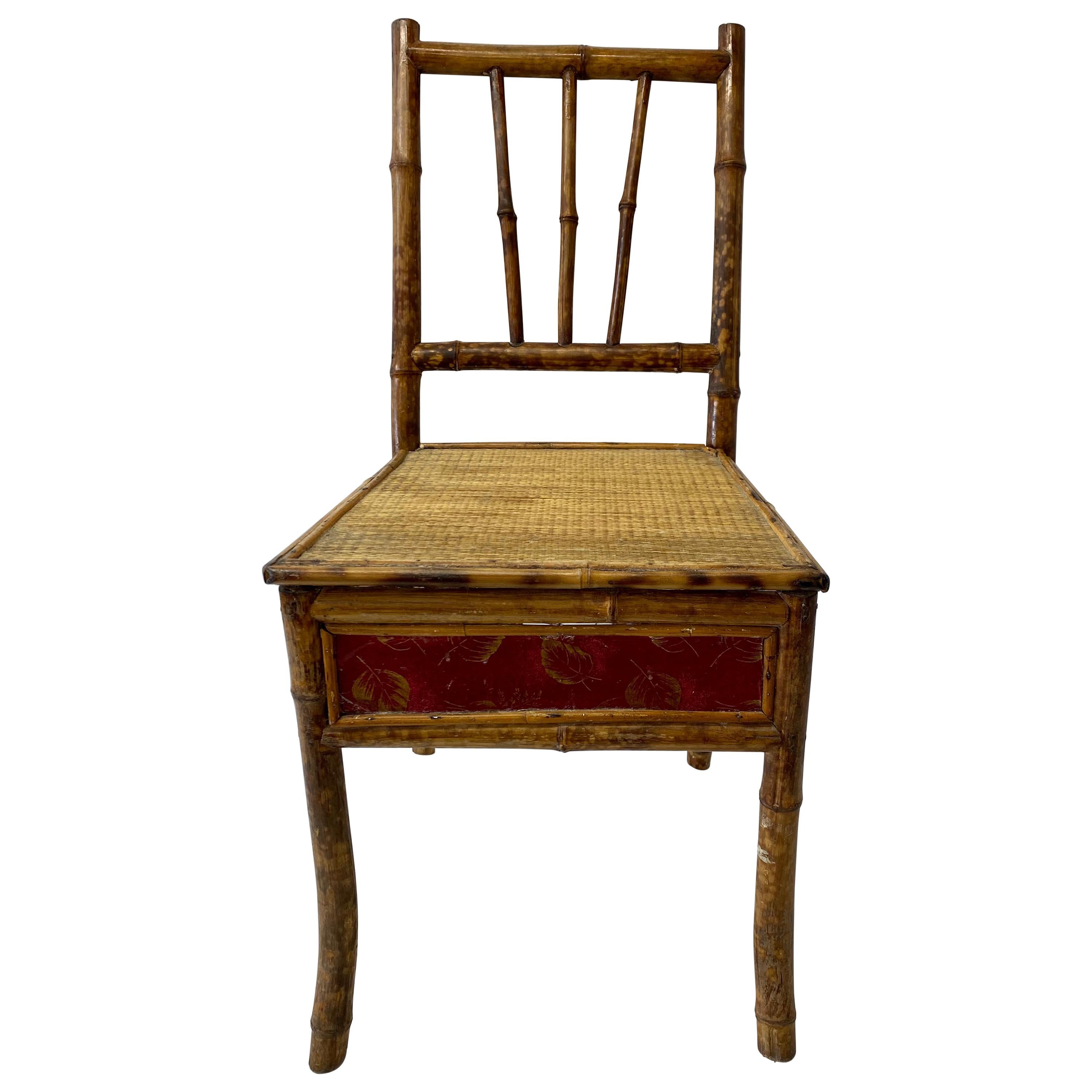 Late 19th Century Bamboo & Cane Victorian Bedroom Chair, C.1890