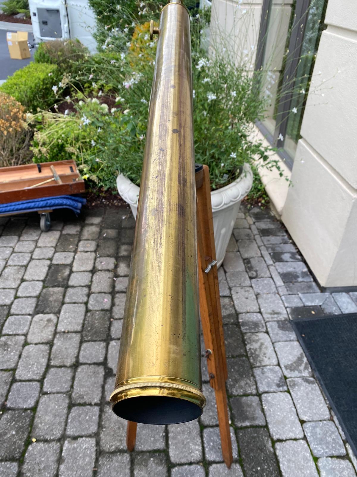 Late 19th Century Bardou & Son Paris Brass Telescope with GB Trademark on Tripod For Sale 4