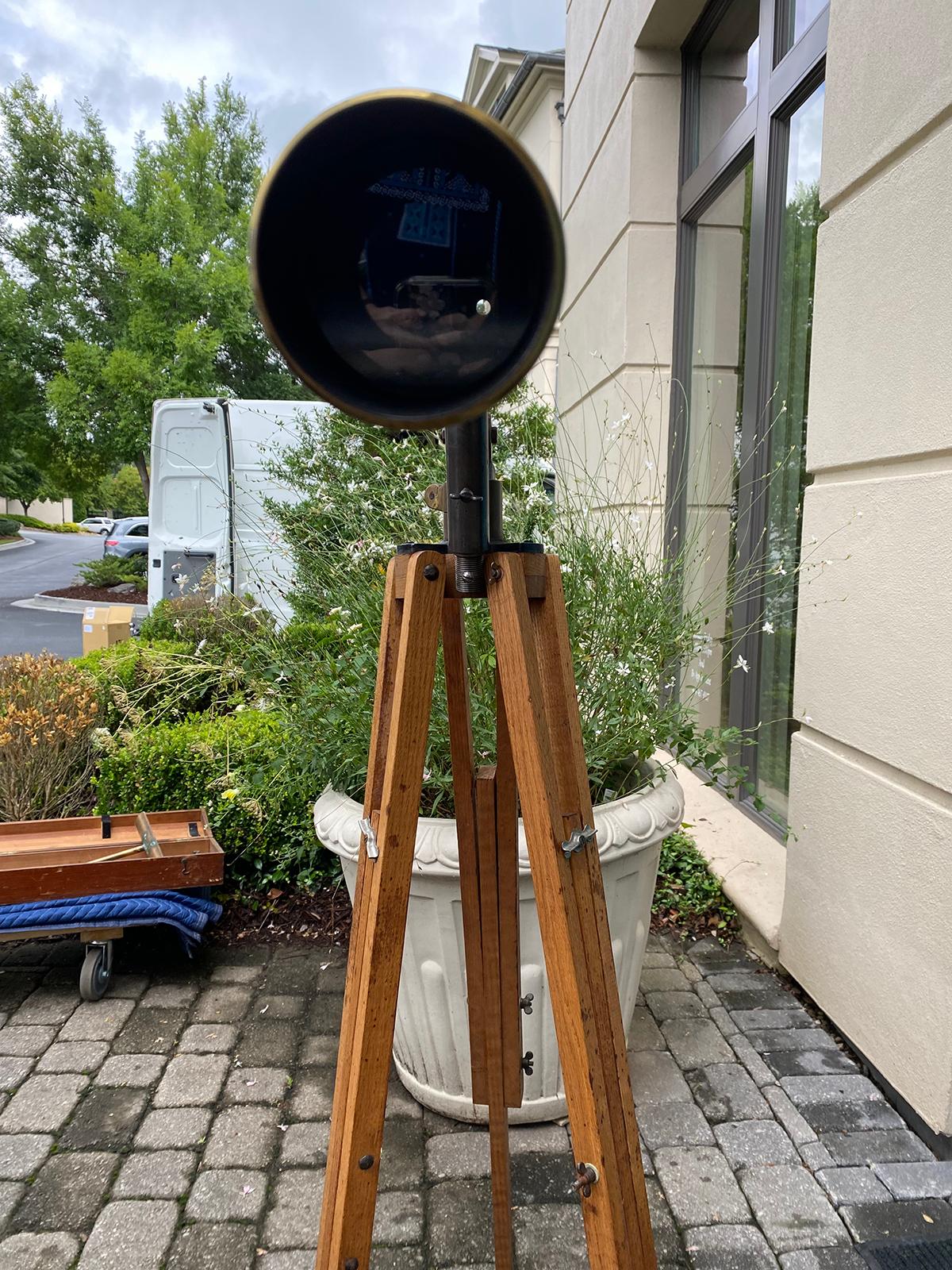 Late 19th Century Bardou & Son Paris Brass Telescope with GB Trademark on Tripod For Sale 5