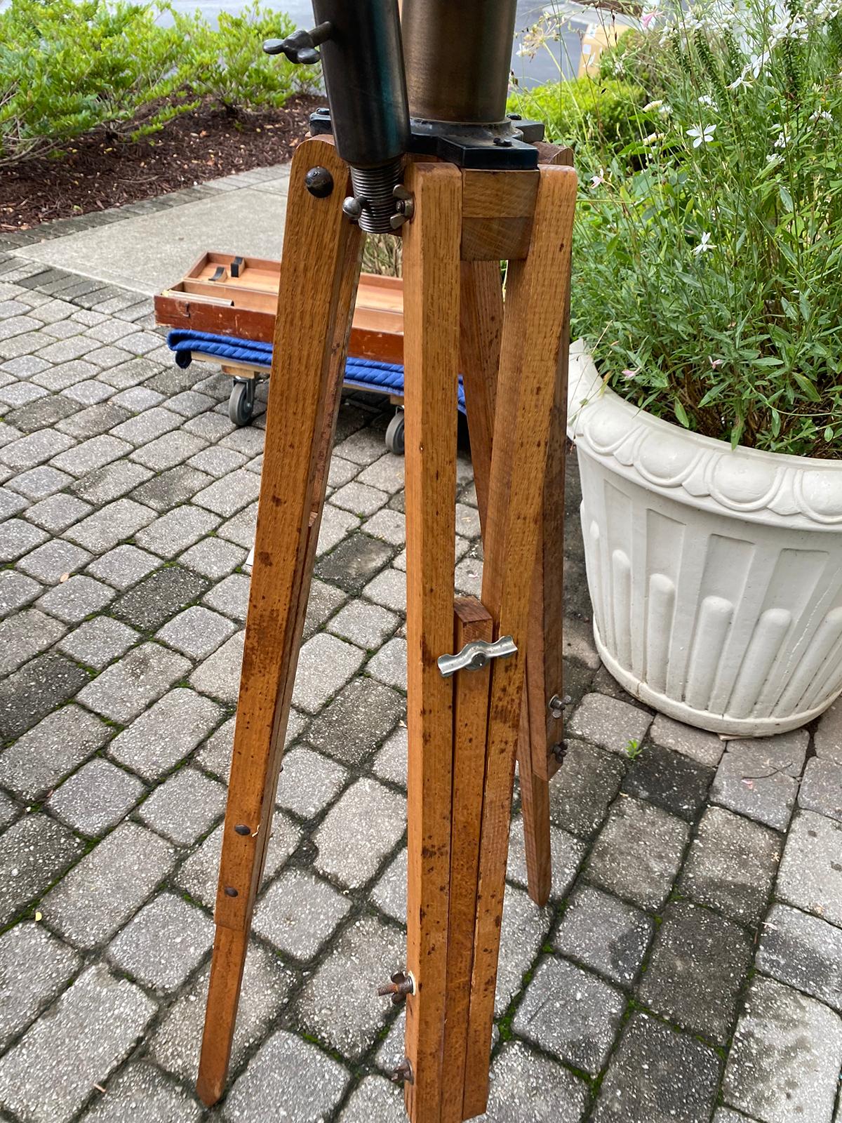 Late 19th Century Bardou & Son Paris Brass Telescope with GB Trademark on Tripod For Sale 6