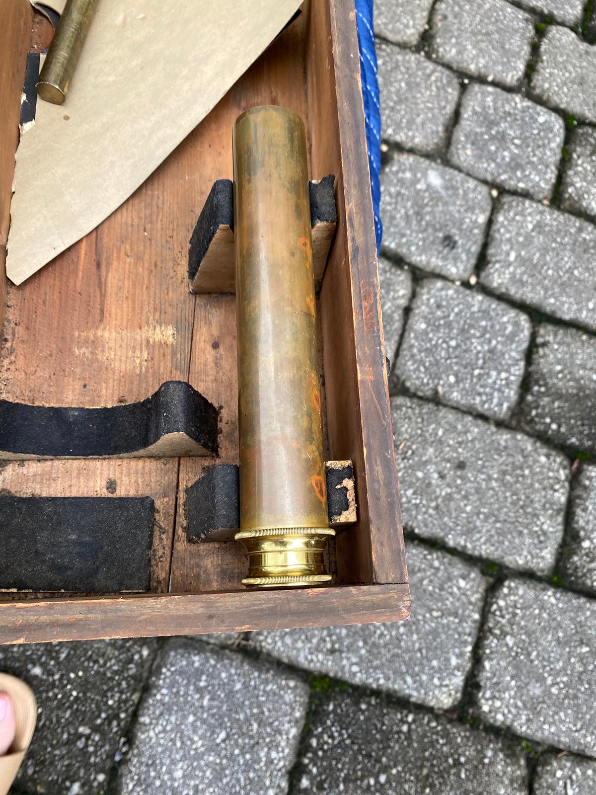 Late 19th Century Bardou & Son Paris Brass Telescope with GB Trademark on Tripod For Sale 9