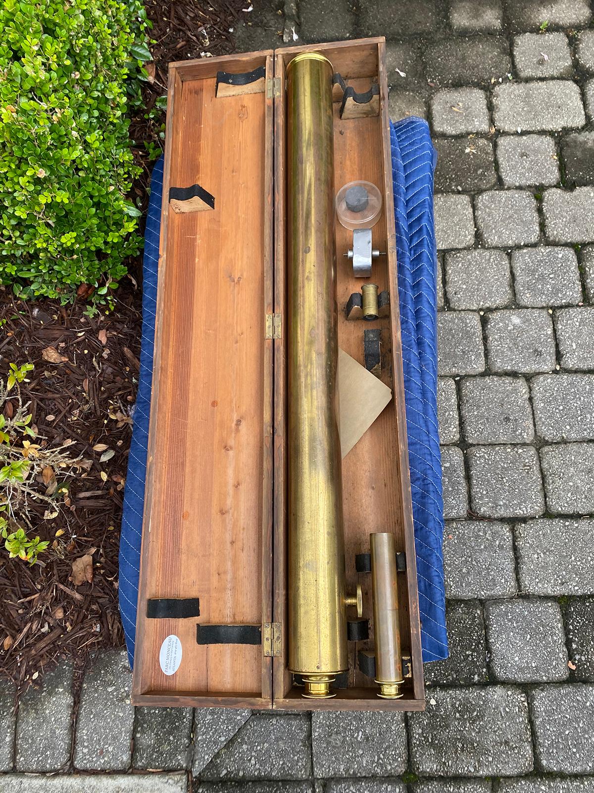 Late 19th Century Bardou & Son Paris Brass Telescope with GB Trademark on Tripod For Sale 14