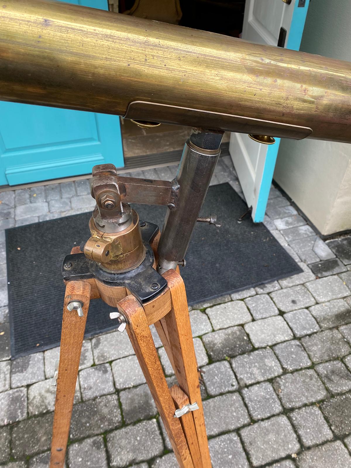 Late 19th Century Bardou & Son Paris Brass Telescope with GB Trademark on Tripod For Sale 2