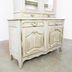 Late 19th Century Belgian Bleached Oak Vitrine Cabinet