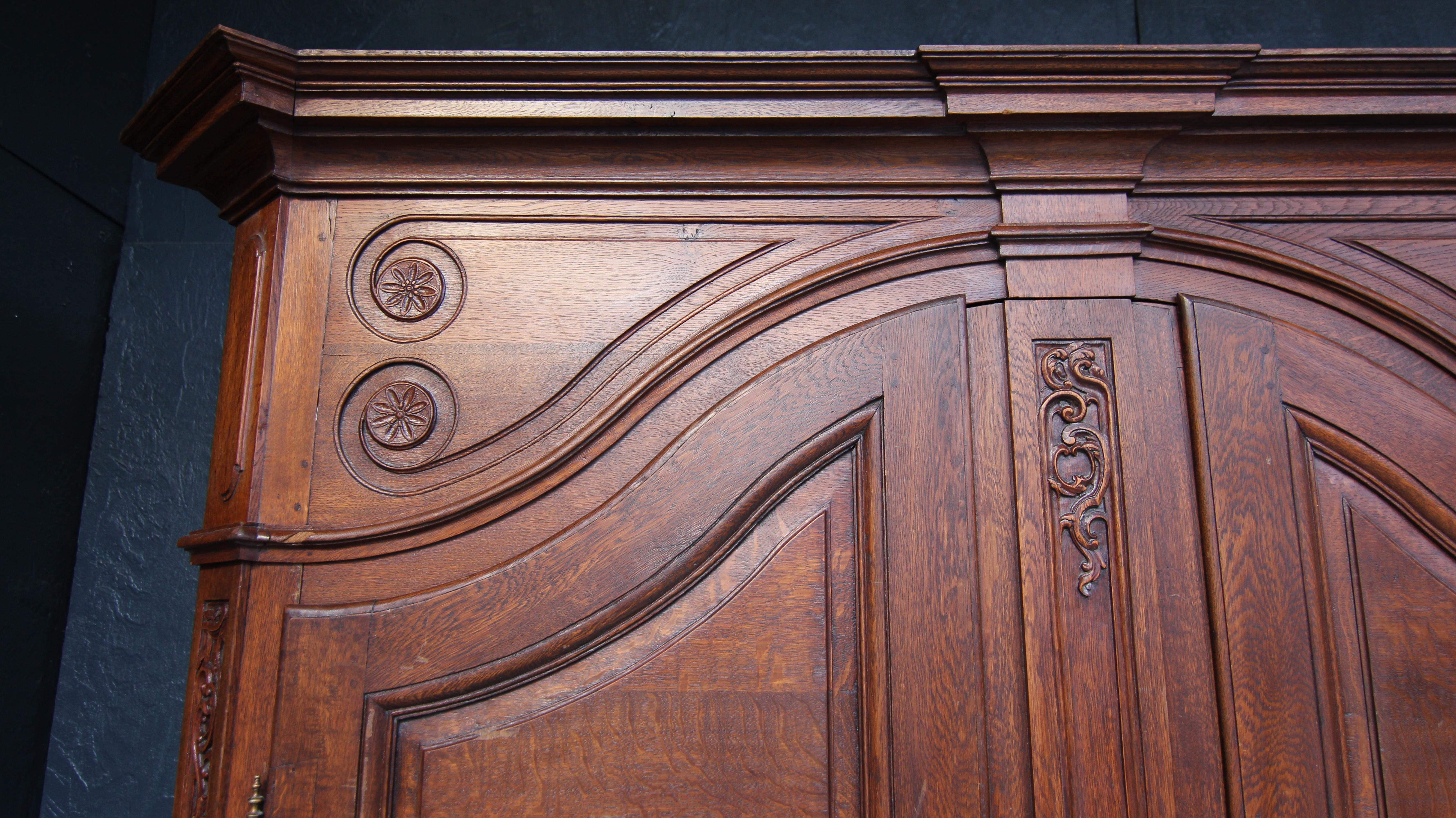 Late 19th Century Belgian Oak Wardrobe or Cabinet 8