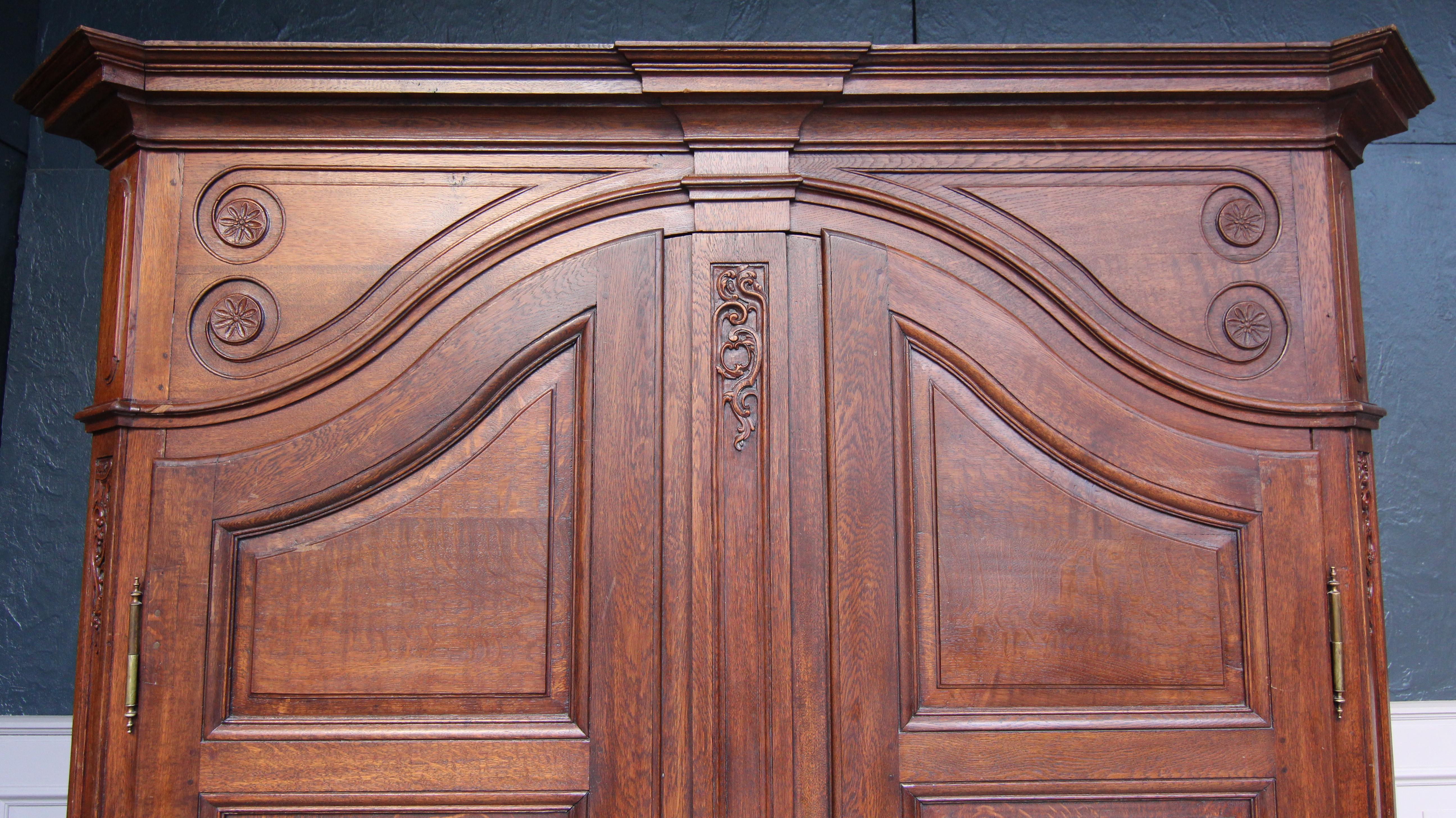 Late 19th Century Belgian Oak Wardrobe or Cabinet 14