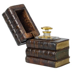 Late 19th Century Belle Époque Books-Shaped Decanter Case with Bottle, France