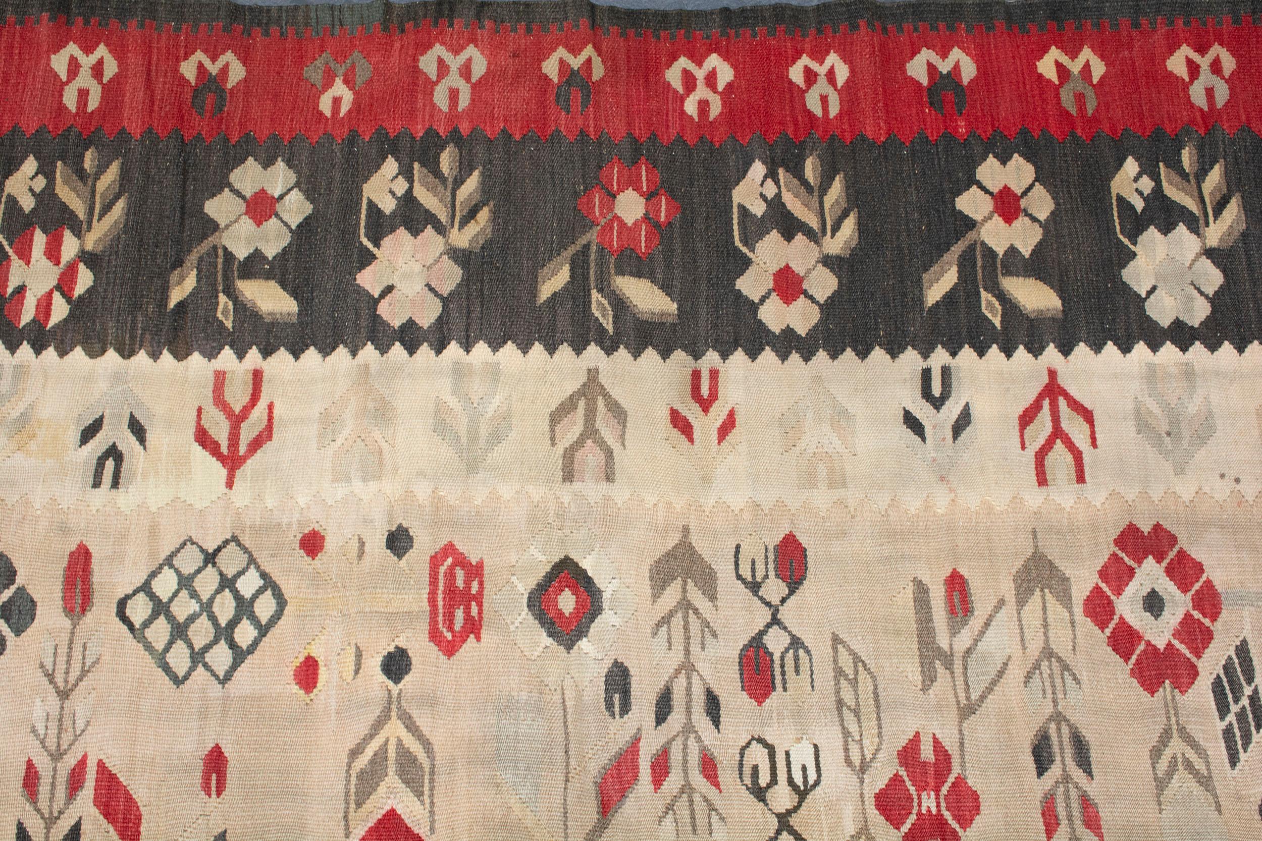 Vegetable Dyed Late 19th Century Bessarabian Kilim For Sale