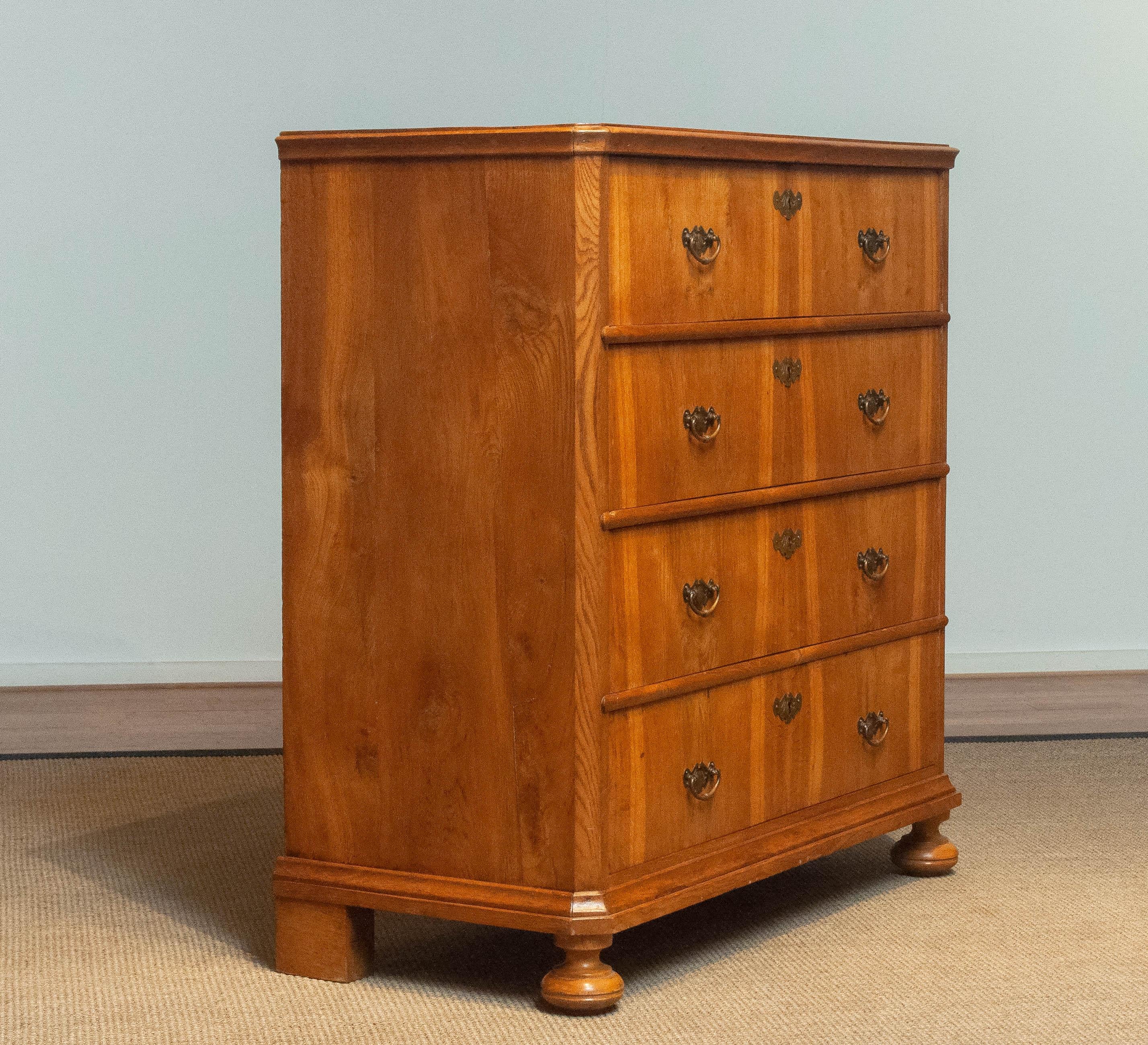 Scandinavo Cassettiera in Oak Biedermeier della fine del XIX secolo in vendita