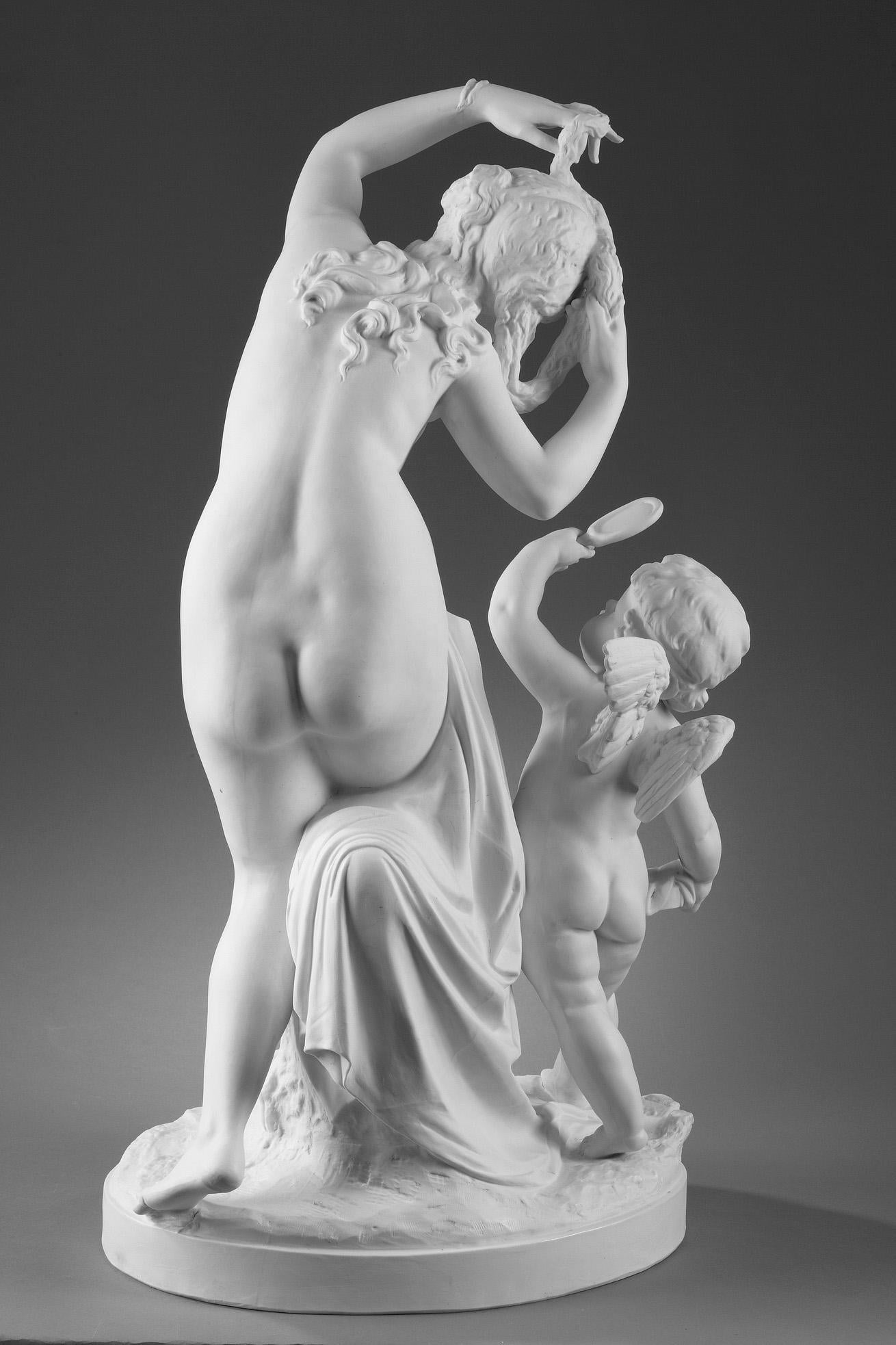 Late 19th Century Bisque Group Cupid and Psyche In Good Condition In Paris, FR