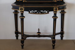 Late 19th Century Black and Gold Antique Walnut Console Table with Mirror